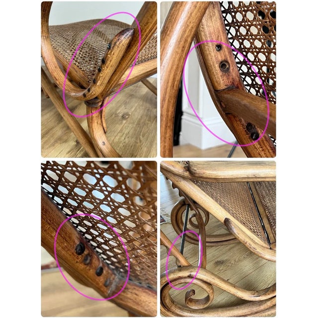 Antique Ca 1880s Thonet Chaise, Model #2, Austria, Bentwood Beech With Scrolls, Original Cane, Lounge Chair Adjustable Back For Sale - Image 11 of 13
