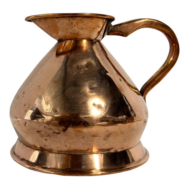 Antique English Hand-Hammered Copper Water Pitcher For Sale
