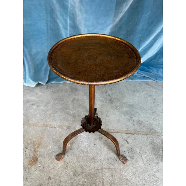 2020s Spanish Gilt Iron Drinks Table With Ruffled Bobeche For Sale - Image 5 of 8