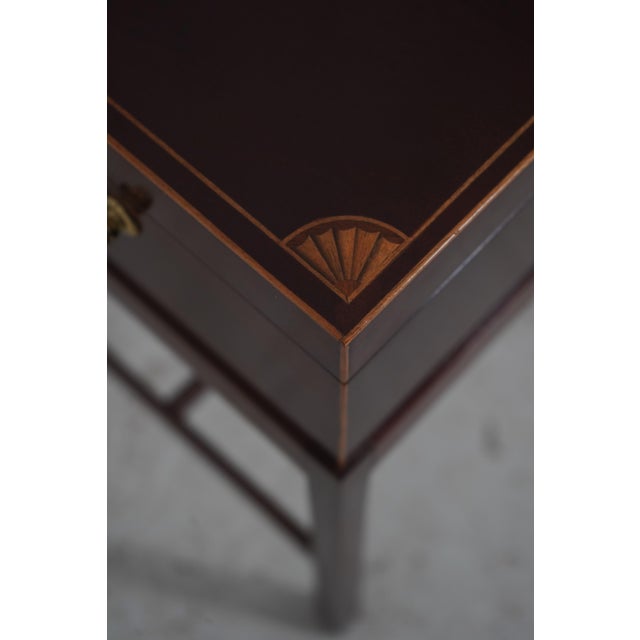 Wood Baker Inlaid Mahogany Flip Top Box Stand For Sale - Image 7 of 17