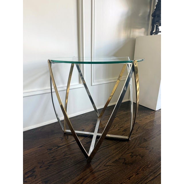 Barrel Form Brass Accent Side Table by John Vesey For Sale In Atlanta - Image 6 of 11