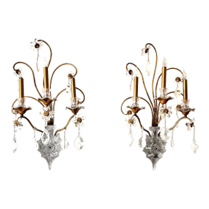 1950s Maison Bagues Wall Sconces - a Pair