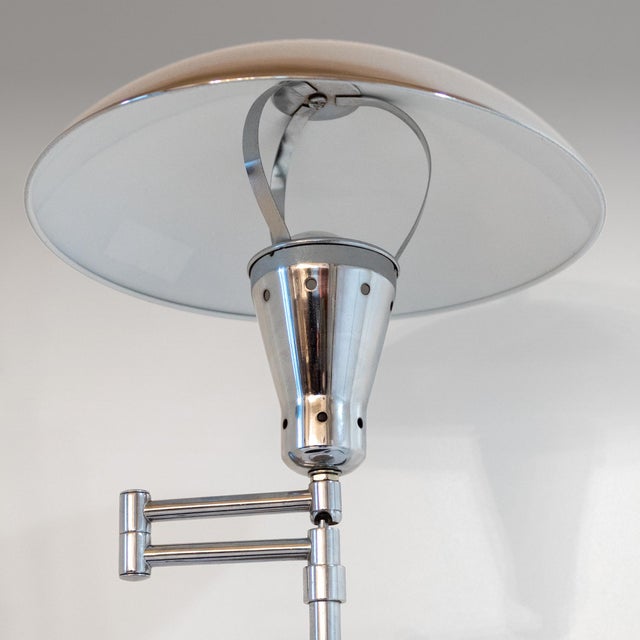 Metal Bauhaus Chromed Desk Lamp with Adjustable Lampshade, Italy, 1950s For Sale - Image 7 of 17