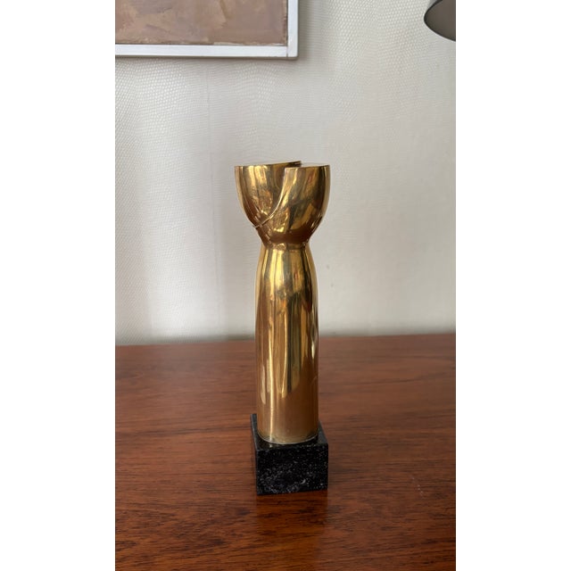 Black Sigurd Persson, Abstract Composition, 1973, Brass & Marble For Sale - Image 8 of 10