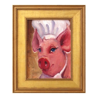 Sooey - Original Contemporary Figurative Animal Painting on Canvas by Kyle Paliotto For Sale