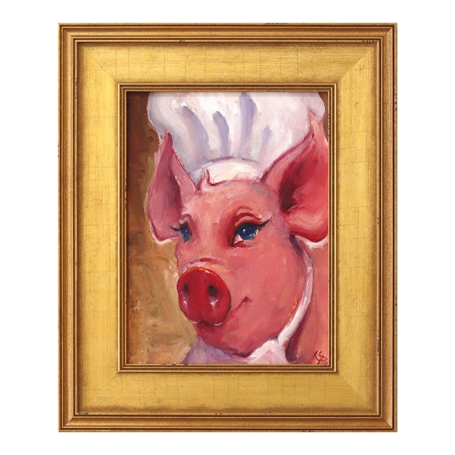 Sooey - Original Contemporary Figurative Animal Painting on Canvas by Kyle Paliotto For Sale