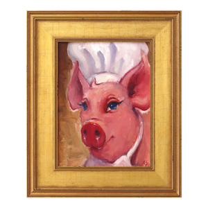 Sooey - Original Contemporary Figurative Animal Painting on Canvas by Kyle Paliotto