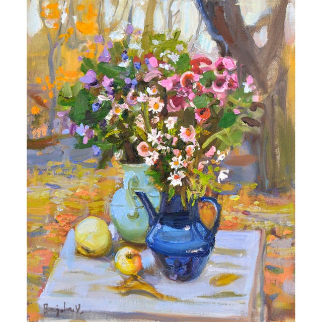Early 21st Century Valery Bayda, September, Flowers, 2025, Oil on Canvas & Cardboard For Sale - Image 5 of 5
