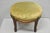 Green Antique Victorian Carved Mahogany Green Mohair Fabric Round Footstool Ottoman For Sale - Image 8 of 11