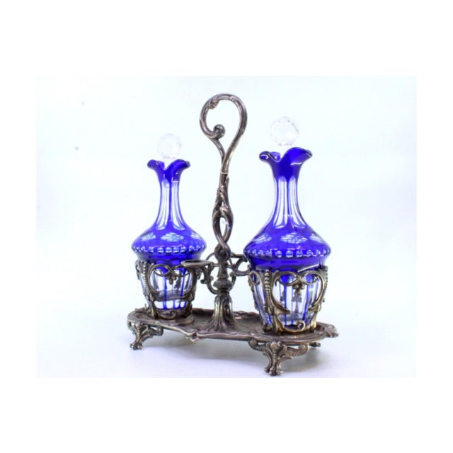 Cruet with Silver Structure Cut, Set of 3 For Sale - Image 4 of 6