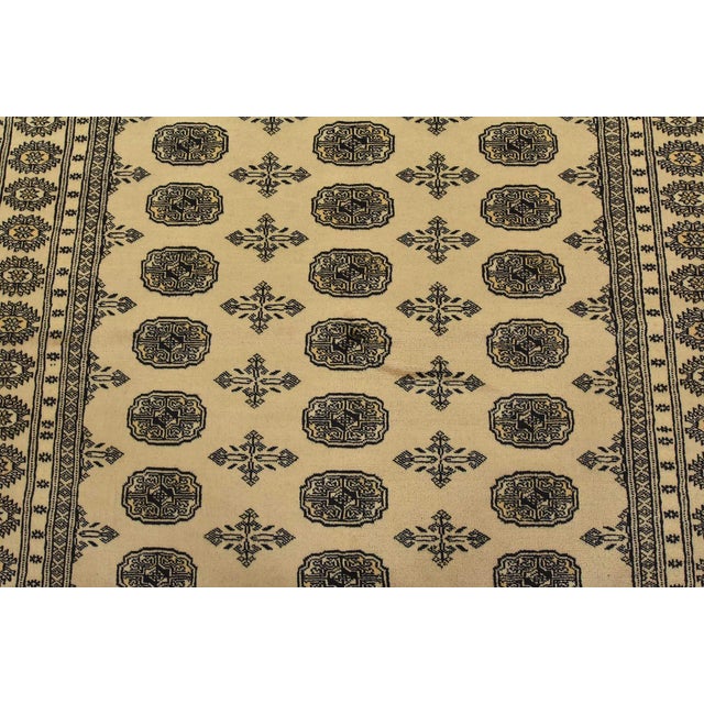 2020s Bokhara Rug 5’2” X 7’8” Beige Wool Tribal Hand-Knotted Oriental Carpet For Sale - Image 5 of 12