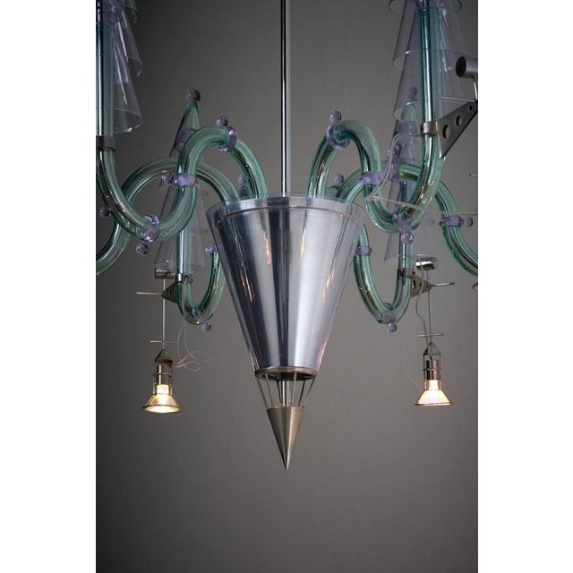 Metal Murano Glass Chandelier by Gian Paolo Canova & Carlo Moretti, 1988 For Sale - Image 7 of 18