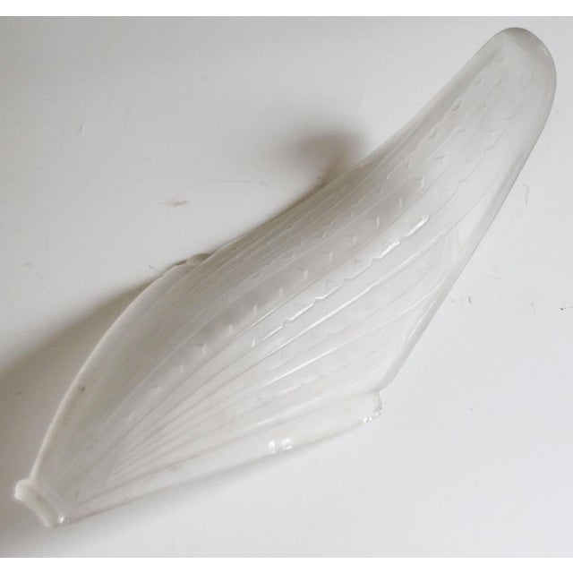 Silver Art Deco Molded Glass & Nickeled Bronze Wall Sconces from Hanots, 1920s, Set of 2 For Sale - Image 8 of 15