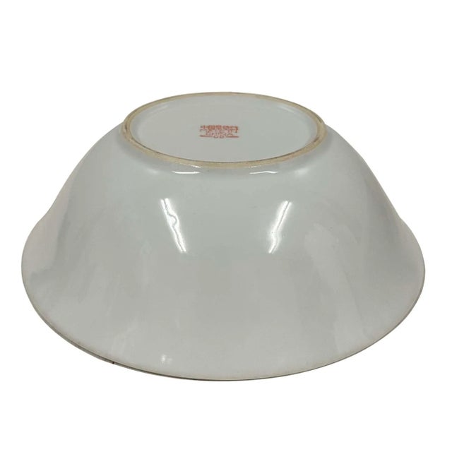 Ceramic Mid 20th-Century Chinese Famille Rose Porcelain Bowl For Sale - Image 7 of 9