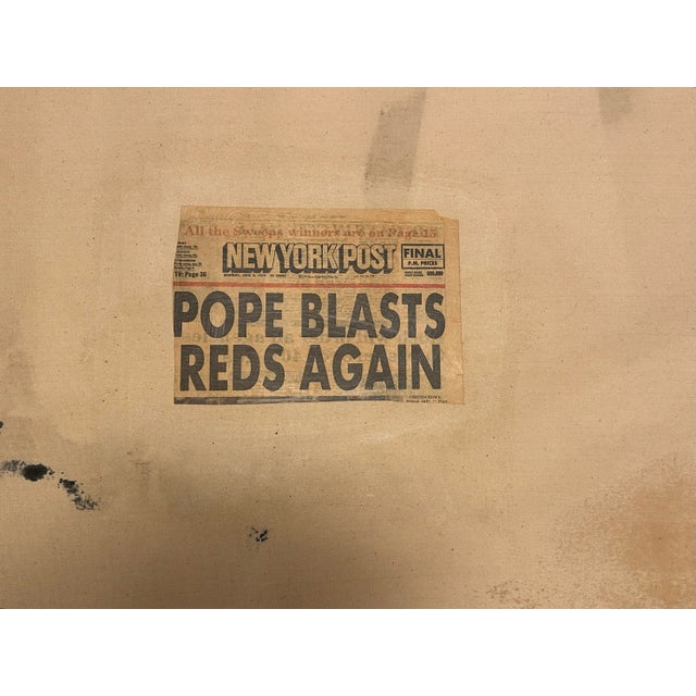 Dennis Ashbaugh "Pope Blasts Reds Again" Large Painting 1979 Pop Art For Sale - Image 10 of 12