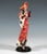 Very rare goldscheider vienna figurine of the 1930s: depiction of a standing, elegant lady in a long, red, checkered dress...