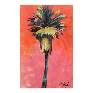 Xanadu Coral - Original Palm Tree Landscape Artwork by Kathleen Keifer