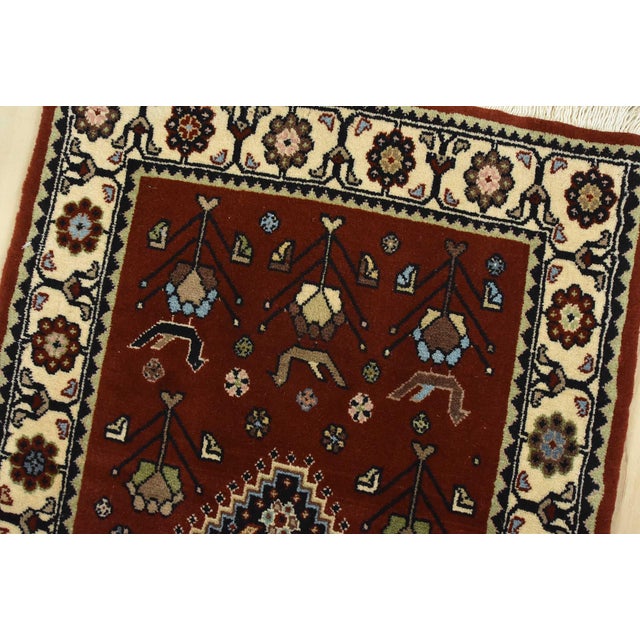 Fine Kashmar Runner 1’10” X 10’1” Red Wool Traditional Hand-Knotted Rug For Sale In Philadelphia - Image 6 of 15