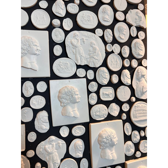 Large Pair of Grand Tour Revival Classical Intaglio and Cameo Casts & Wood Panels For Sale - Image 9 of 15