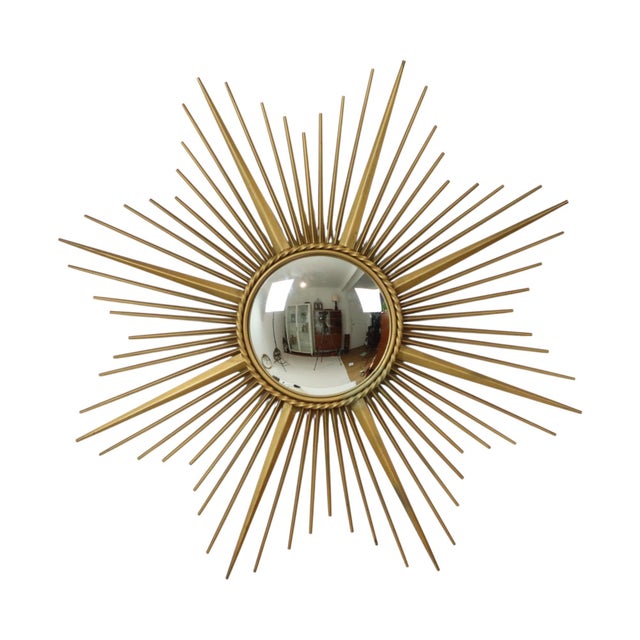 Beautiful and impressive vintage sunburst mirror, iconic sunburst mirror by top brand Chaty Vallauris, mirror made of...