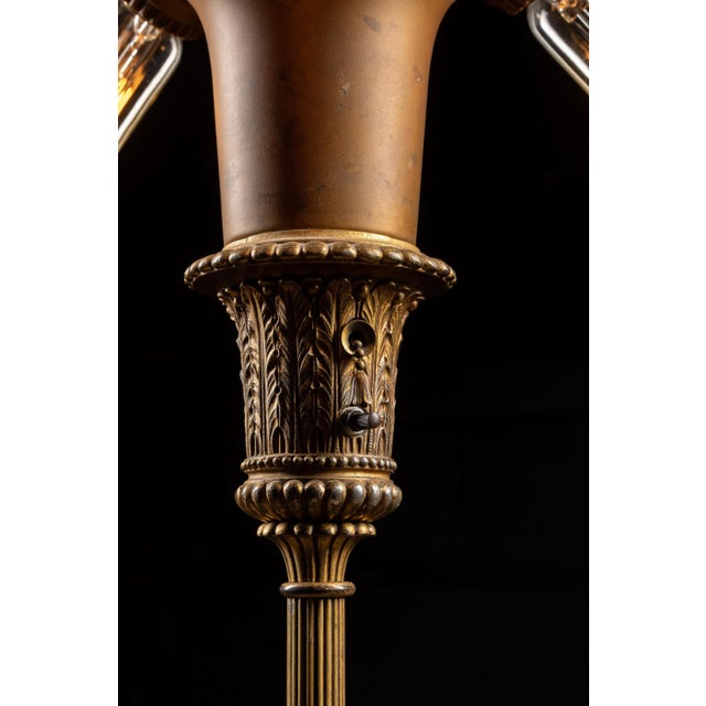 1900s Early American Four Bulb Standing Lamp For Sale - Image 4 of 8