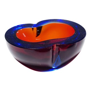 Seguso Vetri d'Arte Murano Sommerso Glass Bowl 1960s For Sale