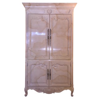 Henredon Armoire in Goatskin Laquer Finish For Sale