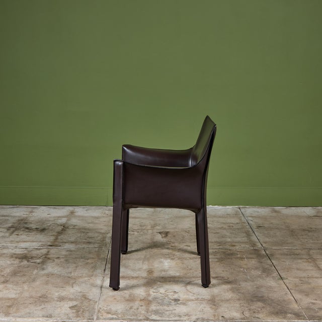 Set of Four Mario Bellini Cab Armchairs for Cassina For Sale - Image 10 of 17