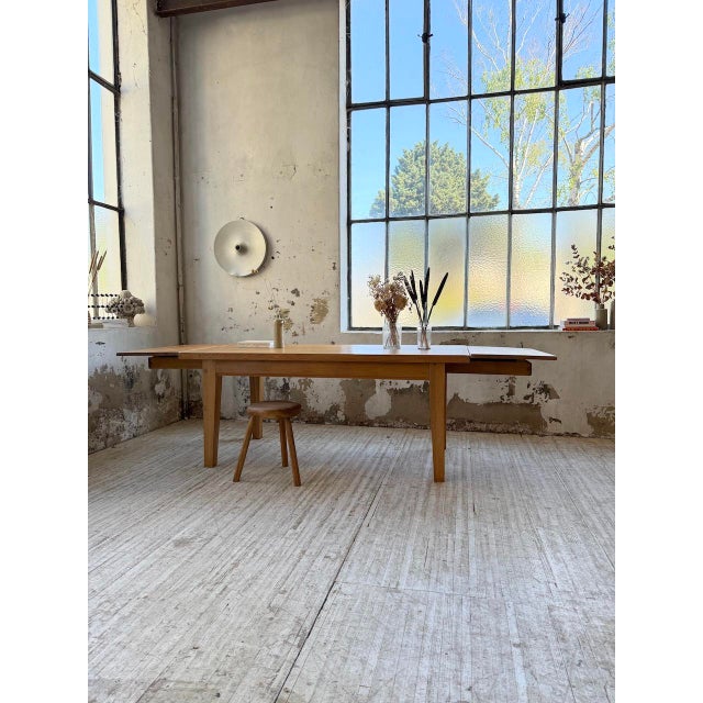 1960s Vintage Oak Farm Table with Extensions, 1960s For Sale - Image 5 of 18