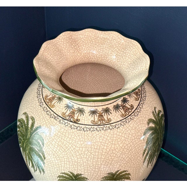 Ceramic Vintage Palm Beach Chic Vase For Sale - Image 7 of 10