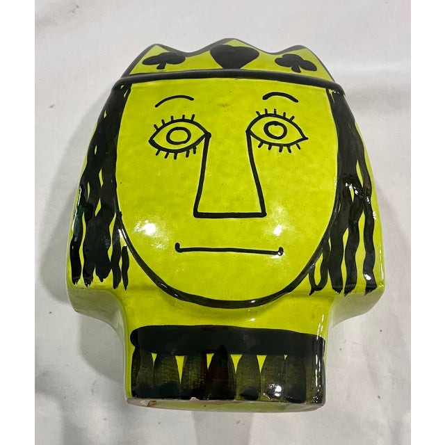 Ceramic 20th Century MCM Baldelli Italian Ceramic "Queen" Face Bank For Sale - Image 7 of 11