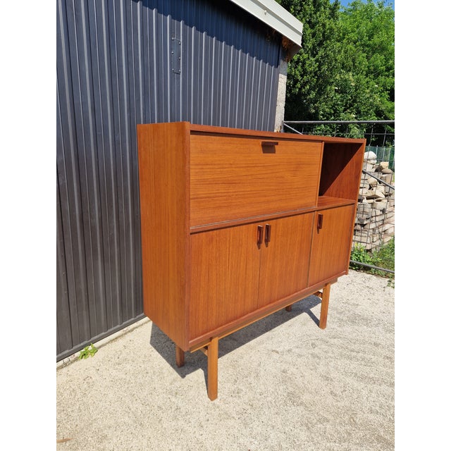 Vintage Scandinavian Teak Highboard, 1960s For Sale - Image 13 of 16