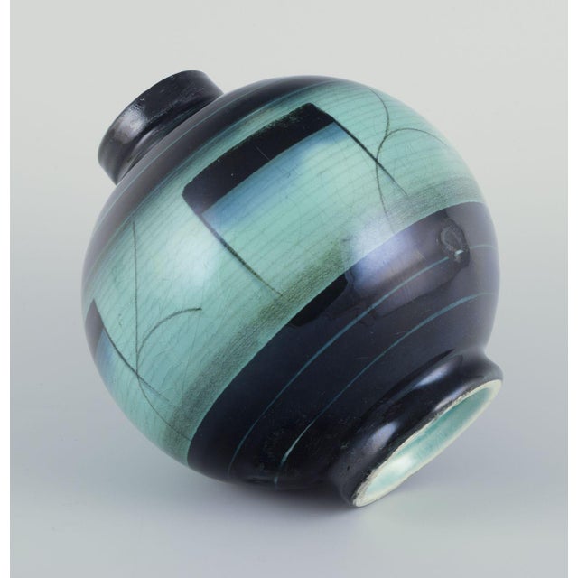Art Deco Vase in Glazed Faience by Ilse Claesson for Rörstrand, Sweden, 1930s For Sale - Image 4 of 6