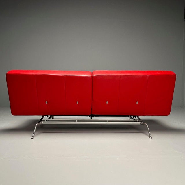Pascal Mourgue, Ligne Roset, Smala Adjustable Daybed, Sofa, Red Leather