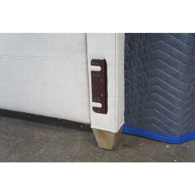 Linen Restoration Hardware Wallace Linen Upholstered Modern King Size Headboard For Sale - Image 8 of 11