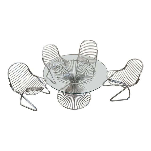 1950s Vintage Dining Table and Chairs, 1950s, Set of 5 For Sale - Image 5 of 10