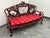 Design Plus Gallery presents a Qing Dynasty Style Carved Rosewood with Marble Back Rest Settee. The sofa is ornately...