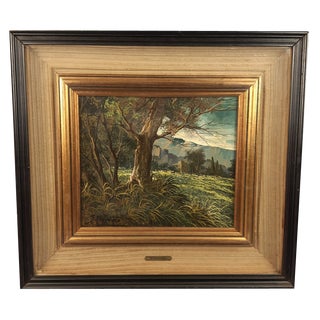 S. Omodeo, Landscape, 1950s, Oil on Canvas, Framed For Sale