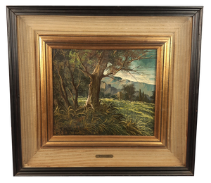 S. Omodeo, Landscape, 1950s, Oil on Canvas, Framed