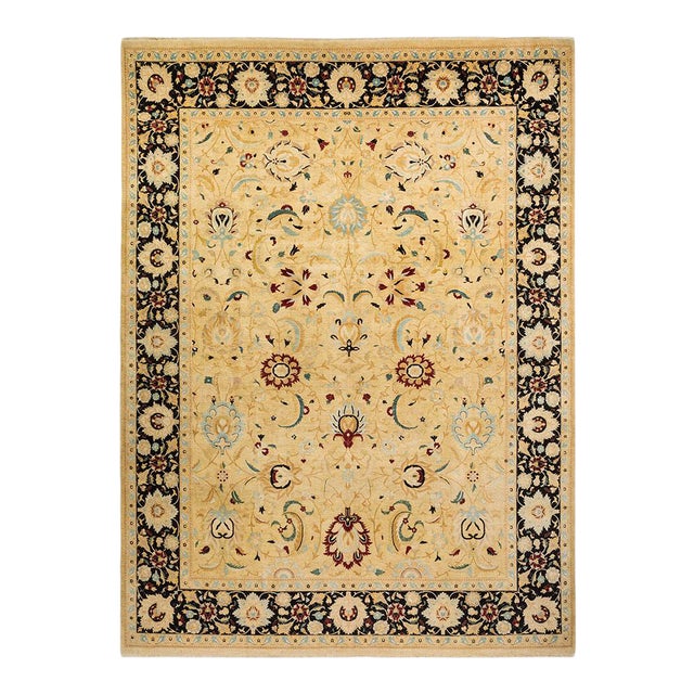 Mogul Collection Hand-Knotted Area Rug - Ivory 10' 2" x 13' 9" For Sale