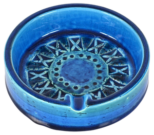 Mid-Century Ashtray in Blue Rimini Ceramic, 1960s