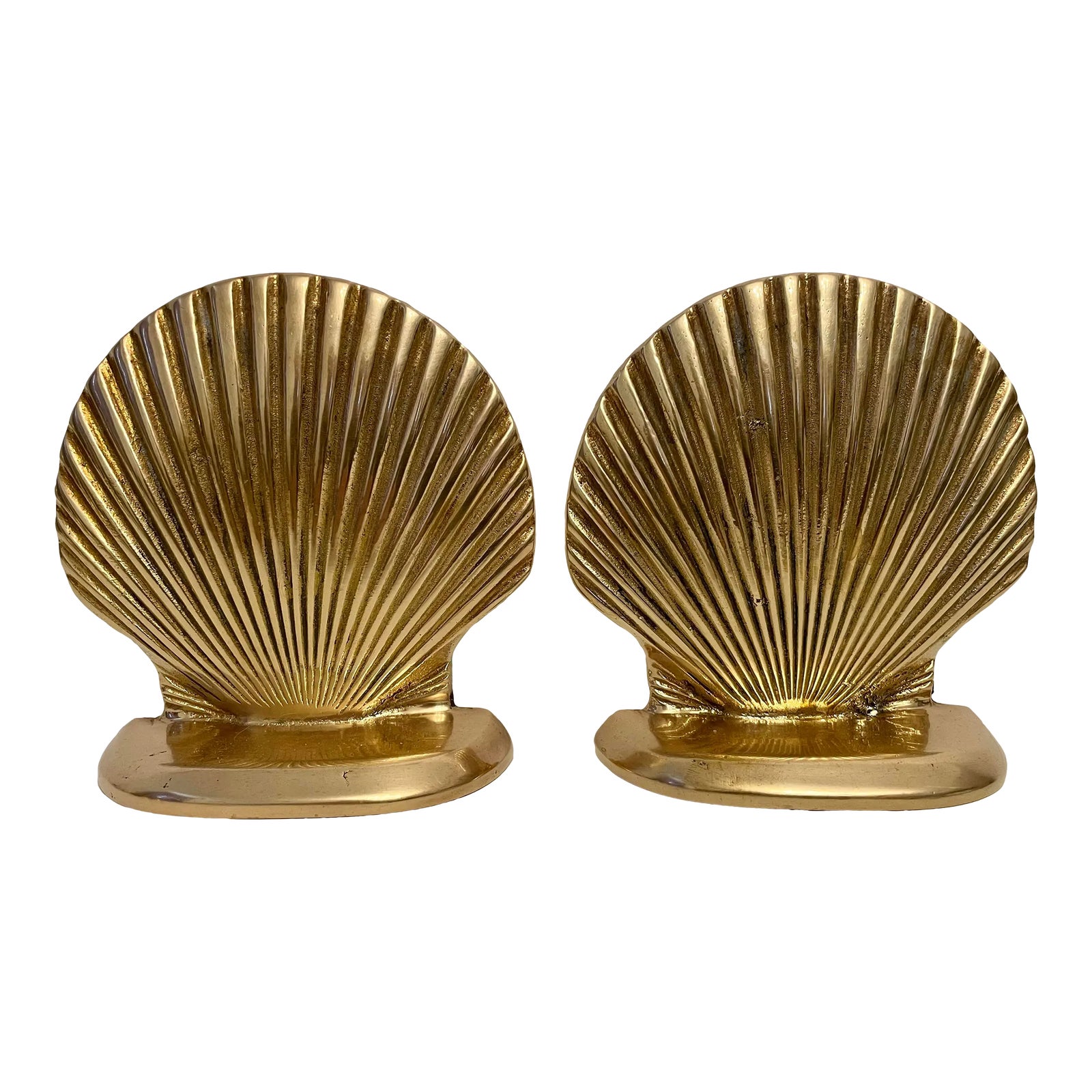 Vintage Brass Clam Shell Seashell Bookends Chairish