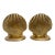 Vintage Brass Clam Shell Seashell Bookends For Sale