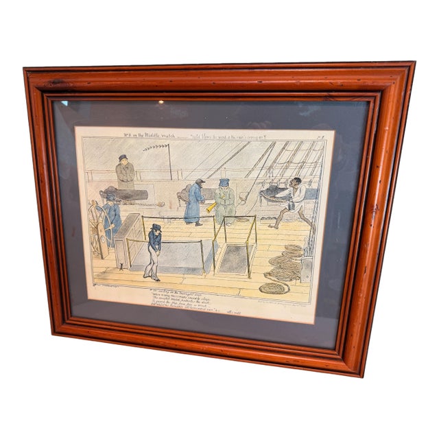 George Cruikshank Mr. B. On the Middle Watch- "Cold Blows the Wind & the Rain's Coming On." For Sale