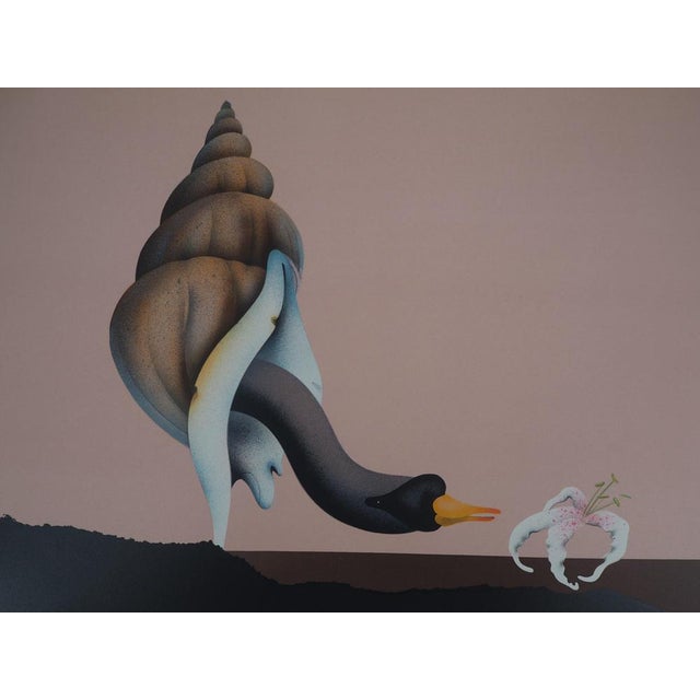 Modern Jean-Paul Donadini, Le cygne et l'orchidée, Lithograph For Sale - Image 3 of 8