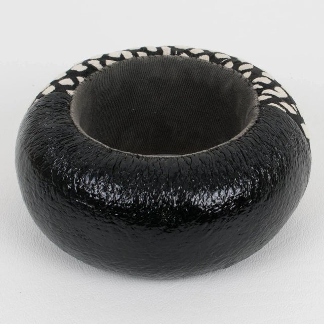 Christian Lacroix Christian Lacroix Couture Black and White Fabric Bracelet Bangle For Sale - Image 4 of 11