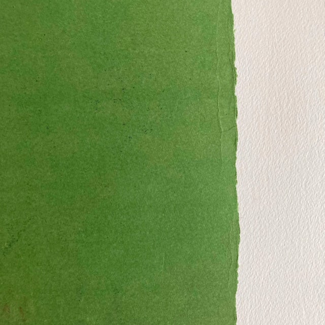 1950s Original Modern Portrait Pastel Drawing of a Woman on Green Paper For Sale - Image 10 of 11