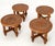 Mid 20th Century Embossed Leather South American Coffee Table 4 Nesting Stools Chairs For Sale - Image 10 of 18