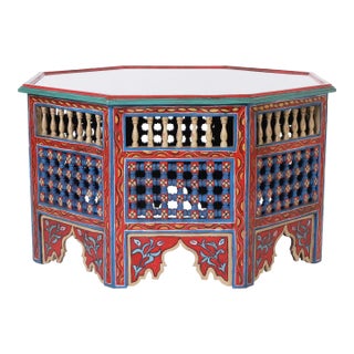 Moroccan Painted Coffee Table or Stand For Sale