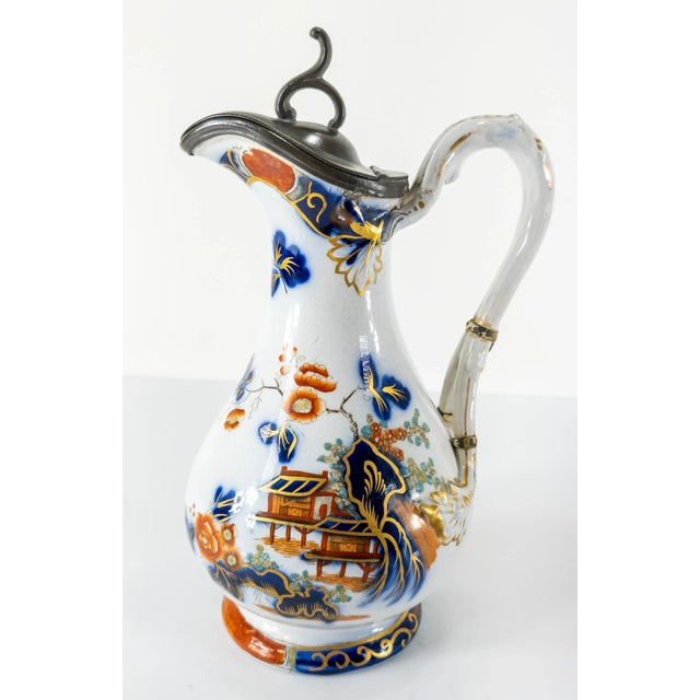English Staffordshire Chinoiserie Imari Pitcher For Sale - Image 4 of 12